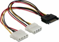 Delock Cable Power SATA 15pin > 2x 4pin Molex female 20cm