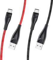 USAMS USB-A apa - USB-C apa Töltő- és adatkábel - Fekete