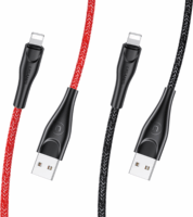 USAMS USB apa - USB-C apa Töltő és adat kábel - Piros