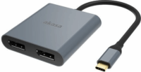 Akasa USB-C apa - 2 x DisplayPort anya adapter