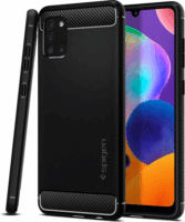 Spigen Rugged Armor Samsung Galaxy A31 Ütésálló Hátlap - Fekete