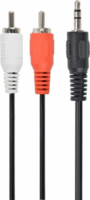 Gembird Audio kábel 2.5m - Fekete/Piros (3.5mm jack apa - 2xRCA (CINCH) apa)
