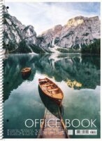 SHKOLYARYK "Office book" 80 lapos A4+, kockás spirálfüzet tájképes (ár/db)