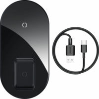 Baseus Simple Qi 2in1 Wireless okostelefon/Apple Airpods Pro töltő 15W Fekete