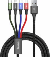 Baseus 4in1 USB-A apa - Lightning apa + USB-C apa + 2x microUSB apa Töltőkábel 1.2m - Fekete