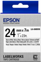 Epson LK-6WBVN Vinyl Feliratozógép szalag 24mm / 7m - Fehér alapon fekete