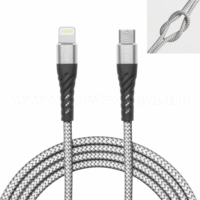 Delight Lightning apa - USB-C apa Adat- és töltőkábel 2m - Szürke
