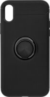 4-OK Apple iPhone X / XS Szilikon Védőtok Telefontartó gyűrűvel - Fekete
