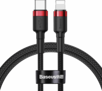 Baseus Halo USB-C apa - Lightning apa Adat- és töltőkábel 1m - Fekete/Piros