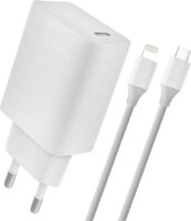 4-OK Hálózati USB-C töltő 18W + USB-C - Lightning kábel - Fehér