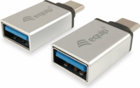 Equip USB-C apa - USB-A anya átalakító - Ezüst (2 db / csomag)