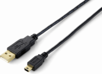 Equip USB2.0-A apa - MiniUSB-B apa Átalakító kábel 3m - Fekete