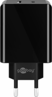 goobay Hálózati USB-A + USB-C gyorstöltő 28W Fekete