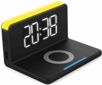 Terratec ChargeAir clock! Ébresztő óra éjjeli lámpával és mobileszköz töltő (USB + Wireless)