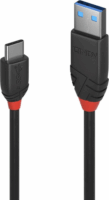 Lindy USB3.0-A apa - USB-C apa Adat- és töltőkábel 1.5m - Fekete/Narancs