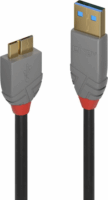 Lindy Anthra Line USB3.0-A apa - MicroUSB-B apa Adat- és töltőkábel 0.5m - Fekete
