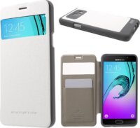 Mercury Wow Bumper Samsung Galaxy A5 (2016) Flip Tok - Fehér textil mintás