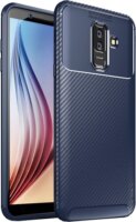 iPaky Samsung Galaxy A6+ (2018) Szilikon Védőtok - Kék karbon mintás