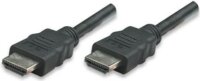 Manhattan monitor kábel, HDMI/HDMI 1.4, Ethernet, 2m, fekete, nikkelezett csat