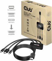Club3D USB-C apa + HDMI apa + Mini Displayport 1.2 apa - HDMI apa 4K60Hz HDR aktív adapter