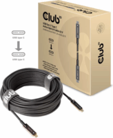 Club3D USB-C - USB-C Aktív optikai kábel 20m - Fekete