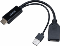 Akasa HDMI apa - DisplayPort anya + USB-A anya Adapter