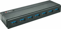 LINDY 43228 USB 3.1 HUB (7 port) Fekete