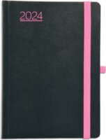Toptimer Nero A5 2024 heti tervező naptár - Fekete/Pink