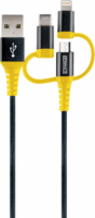Schwaiger USB 2.0 Univerzális adat- és töltőkábel 1.2m - Fekete/Sárga