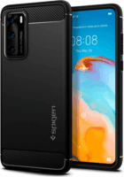 Spigen Rugged Armor Huawei P40 Ütésálló Tok - Fekete karbon mintás