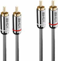 Lindy RCA - RCA kábel 3m (3.5mm 2xRCA apa - 2xRCA apa)