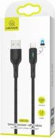 Usams USB apa - Lighting apa Okos töltő- és adatkábel 1.2m - Fekete
