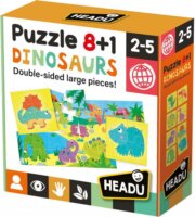 Headu: Dinoszauruszok kétoldalas puzzle - 8+1 darabos