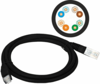 Alantec U/UTP CAT5e Patch kábel 2m Fekete