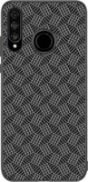 Nillkin Synthetic Fiber Plaid Huawei P30 Lite (Nova 4e) Védőtok - Fekete csíkos mintás