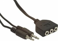 Gembird audio kábel, stereo, 2x Jack 3,5mm (apa) - 3x Jack 3,5mm (anya) 1m