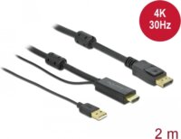 Delock HDMI-A - DisplayPort kábel 2.0m Fekete