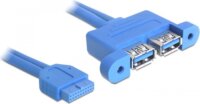 Delock USB 3.0-ás pin fejes kábel, anya > 2 x USB 3.0-A anya párhuzamos
