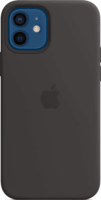 Apple MagSafe-rögzítésű iPhone 12 / 12 Pro gyári Szilikon Tok - Fekete