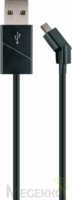 Schwaiger USB-A apa - MicroUSB-B apa Adat- és töltőkábel 1.2m - Fekete