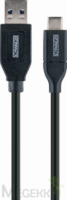 Schwaiger USB-A apa - USB-C apa Adat- és töltőkábel 0.5m - Fekete