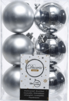 Hausmann Műanyag karácsonyfadísz (12 db) Ezüst