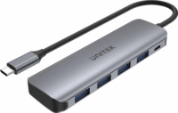 Unitek H1107A USB 3.2 Gen 1 HUB (4+1 port) Szürke