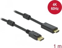 Delock Aktív DisplayPort 1.2 - HDMI kábel 1.0m Fekete