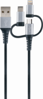 Schwaiger 3-in-1 Univerzális iPhone Szinkron és adatkábel 1.5m - Fekete/Ezüst