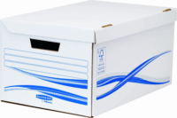 Fellowes Bankers Box Basic 26 x 52,6 x 35 cm csapófedeles nagy archiváló konténer - Kék/Fehér (5 db / csomag)