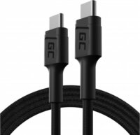 Cable Green Cell GC PowerStream USB-C apa - USB-C apa Adat- és töltőkábel 1.2m - Fekete