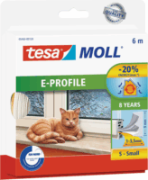 Tesa tesamoll® E profil Ajtó- és ablaktömítő szalag 9 mm x 6 m - Fehér (6 méter)