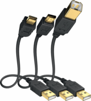 Inakustik Premium USB-A apa - MicroUSB-A apa Adatkábel 3m - Antracitszürke