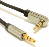 Gembird JACK audio kábel 1m - Fekete (3.5mm jack apa - 3.5mm jack apa derékszögű)